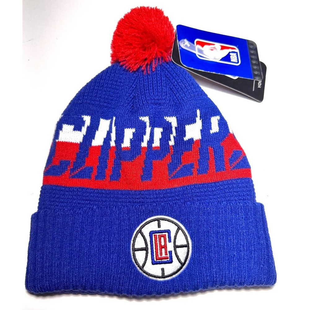 NEW NBA LA Clippers Youth BOYS (8-20) BLUE/RED 100% Acrylic ONE SIZE BEANIE Hat